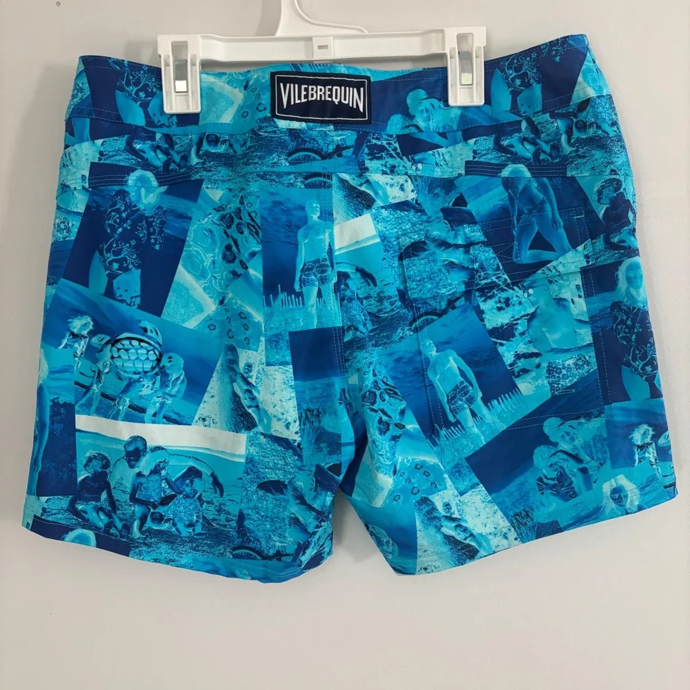 NEW Vilebrequin Men M Swim Trunk Short Flat Belt Luxury Resort Vacation Euro Art